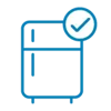 Refrigerator with a check mark
