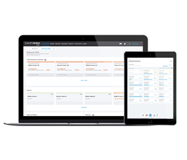 SmartSense mobile and web dashboard