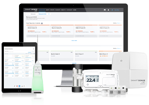 SmartSense system with sensors, probe, gateway, and cloud dashboard