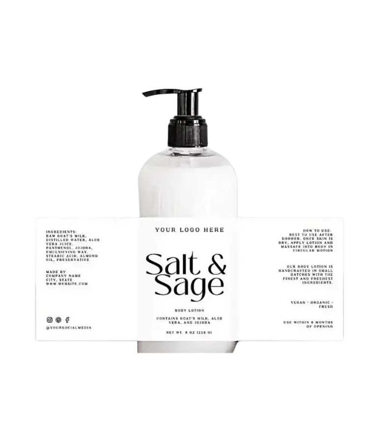 Bottle showing label