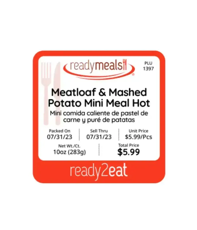 ready meals label